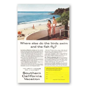 1957 Southern California Print Ad | Birds Swim