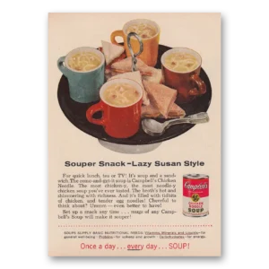 1957 Campbells Chicken Noodle Soup Print Ad | Lazy Susan