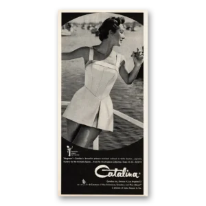 1957 Catalina Swimwear Print Ad | Princess Bodiced