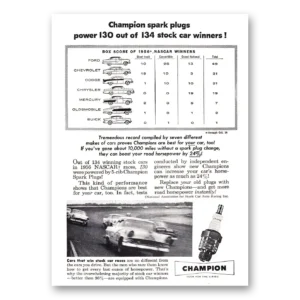 1957 Champion Spark Plugs Print Ad | Power 130