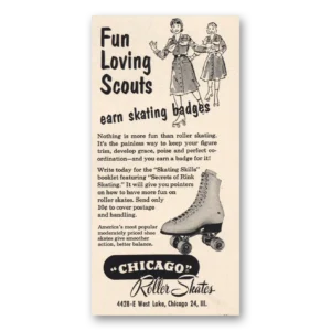 1957 Chicago Roller Skate Print Ad | Girl Scout
