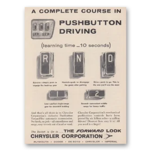 1957 Chrysler Corporation Print Ad | Pushbutton Training