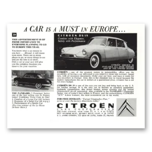 1957 Citroen Print Ad | Ds19