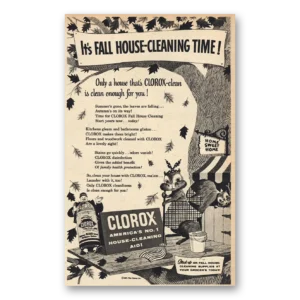 1957 Clorox Print Ad | Fall House Cleaning Time