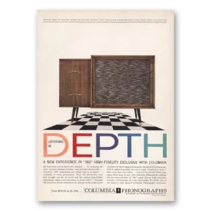 1957 Columbia Phonographs Print Ad | Listening