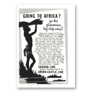 1957 Union Castle Line Print Ad | Africa Glamorous Big Ship Way