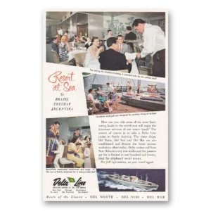 1957 Delta Line Print Ad | Resort Sea