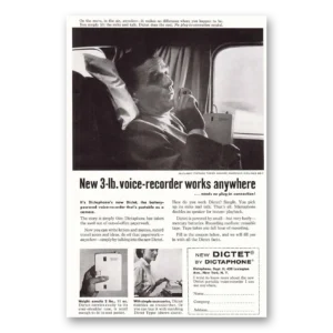1957 Dictaphone Print Ad | Dictet Dictaphone