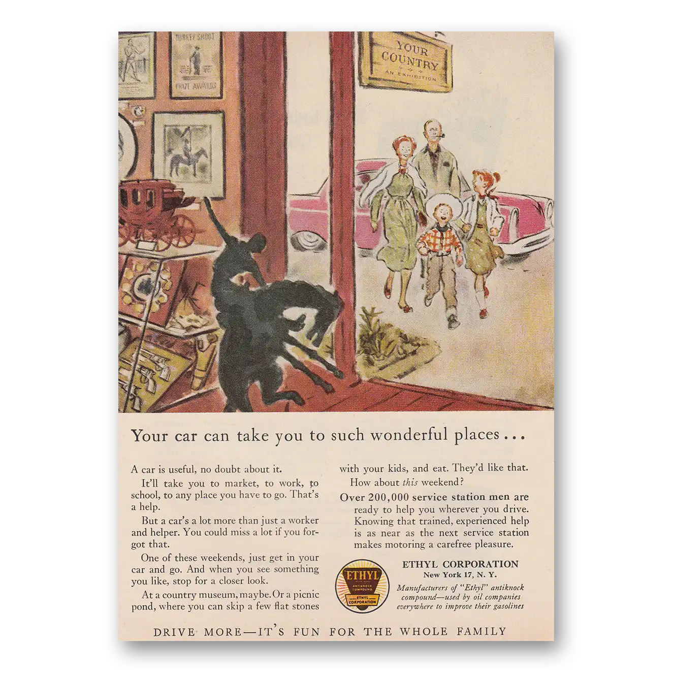 1957 Ethyl Gasoline Print Ad | Wonderful Places