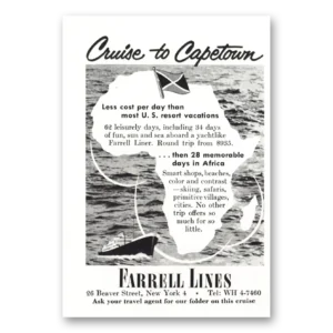 1957 Farrell Lines Print Ad | Capetown