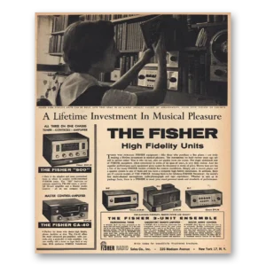 1957 Fisher Radio Print Ad | High Fidelity Units