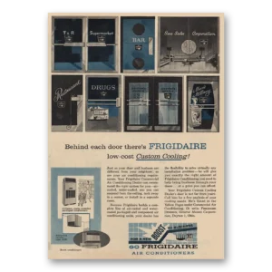 1957 Frigidaire Air Conditioners Print Ad | Behind Each Door
