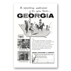 1957 Georgia Print Ad | Sporting Welcome
