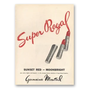 1959 Germaine Monteil Lipstick Print Ad | Super Royal