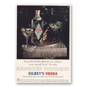 1957 Gilbeys Vodka Print Ad | Vodka Martinis
