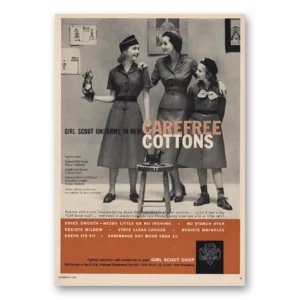 1957 Girl Scout Shop Print Ad | Carefree Cottons