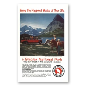 1957 Great Northern Railway Print Ad | Swiftcurrent Lake