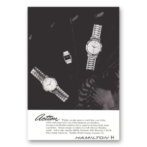 1957 Hamilton Watch Print Ad | Action