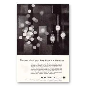 1957 Hamilton Watch Print Ad | Love Lives