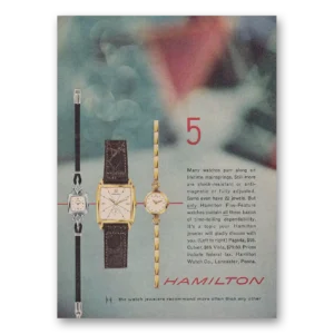 1957 Hamilton Watch Print Ad | Purr Along
