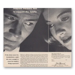 1957 John Hancock Insurance Print Ad | Suppose Barbara