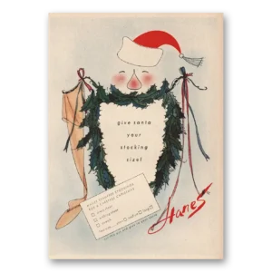 1957 Hanes Hosiery Print Ad | Santa