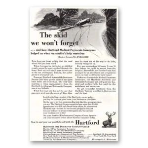 1957 Hartford Insurance Print Ad | Skid
