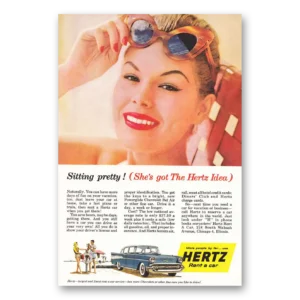 1957 Hertz Rent a Car Print Ad | Sitting Pretty