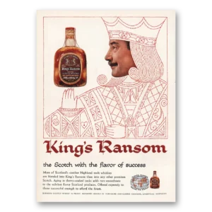 1957 Kings Ransom Whiskey Print Ad | Flavor Success