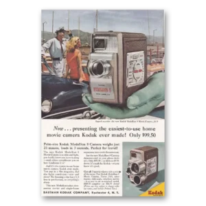 1957 Kodak Movie Camera Print Ad | Movie Camera