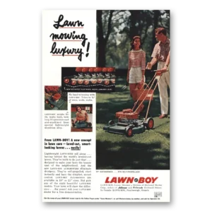 1957 Lawn Boy Mower Print Ad | Mowing Luxury
