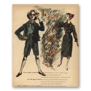 1957 Lord & Taylor Print Ad | Pine Cones Scattered Wilroy