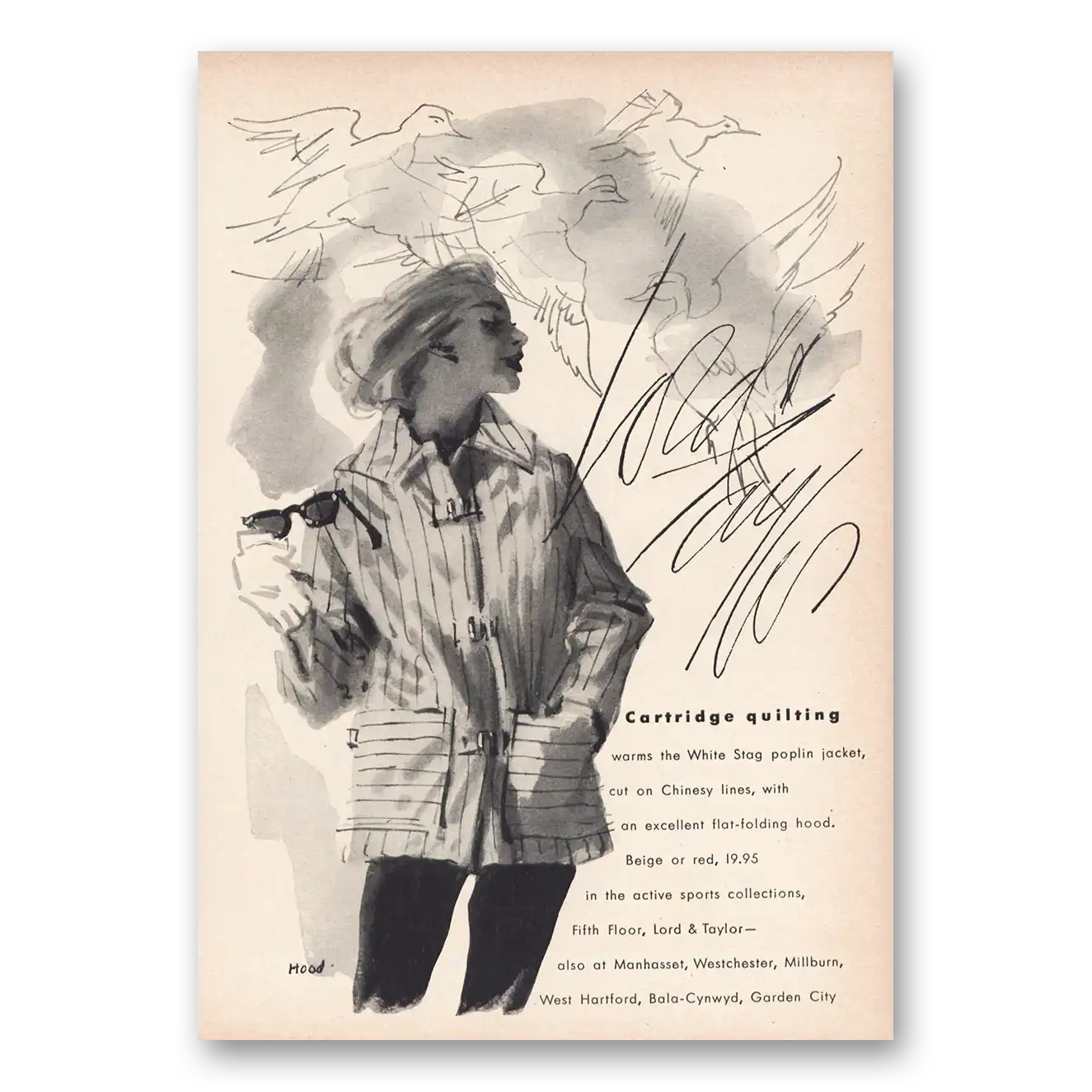1957 Lord & Taylor Print Ad | White Stag