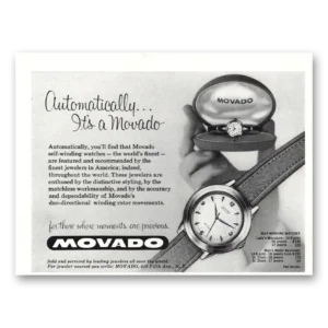 1957 Movado Watch Print Ad | Automatically