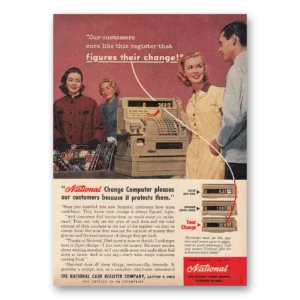 1957 National Cash Register Print Ad | Figures Change