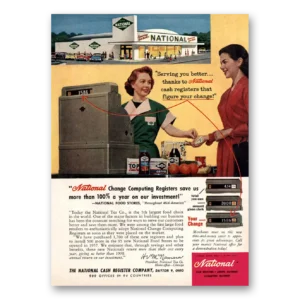 1957 National Cash Register Print Ad | National Food