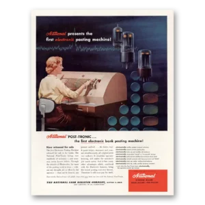 1957 National Cash Register Print Ad | Posting Machine