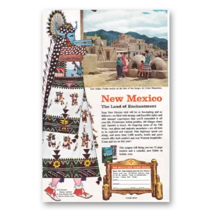 1957 New Mexico Print Ad | Taos Indian