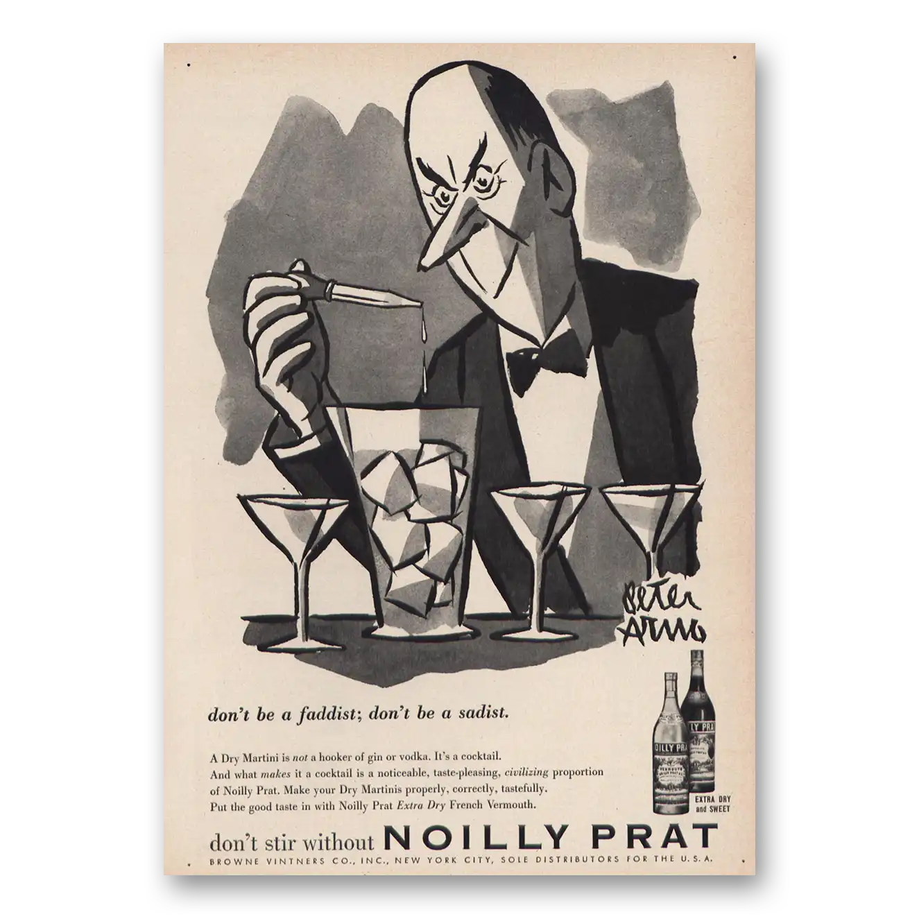 1957 Noilly Prat Vermouth Print Ad | Faddist Sadist
