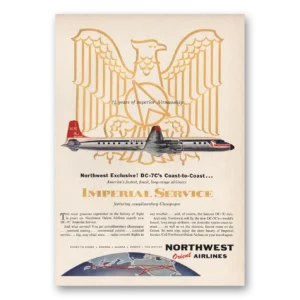 1957 Northwest Orient Airlines Print Ad | Dc7s
