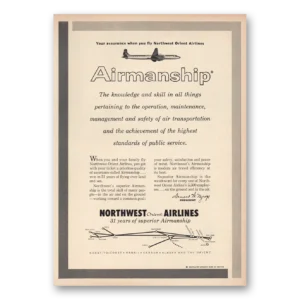 1957 Northwest Orient Print Ad | Airmanship