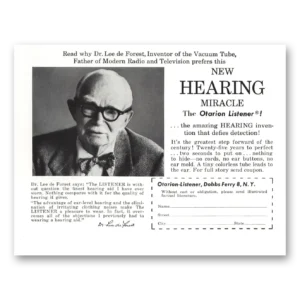 1957 Otarion Listener Hearing Aid Print Ad | Hearing Miracle
