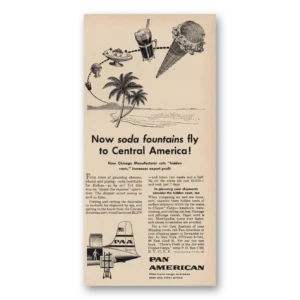 1957 Pan Am Print Ad | Soda Fountains Fly