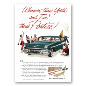 1957 Pontiac Print Ad | Wherever Theres Youth