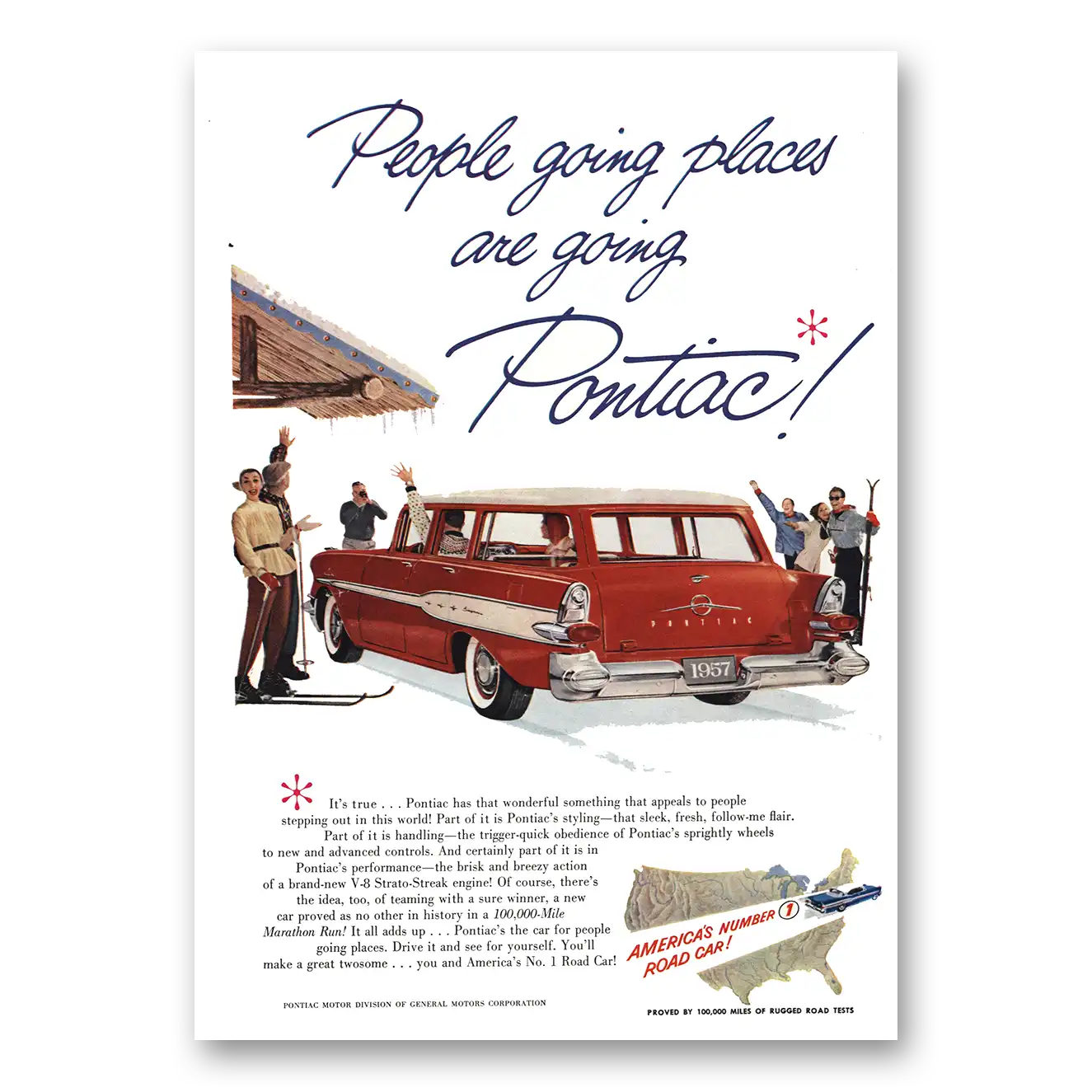 1957 Pontiac Print Ad | People Going Places