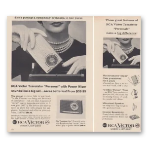 1957 RCA Victor Transistor Personal Radio Print Ad | Power Miser