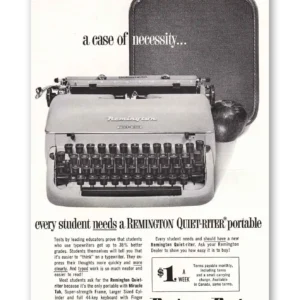 1957 Remington Typewriter Print Ad | Quietriter