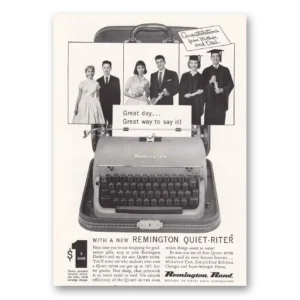1957 Remington Typewriter Print Ad | Quietriter