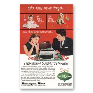 1957 Remington Typewriter Print Ad | Quietriter