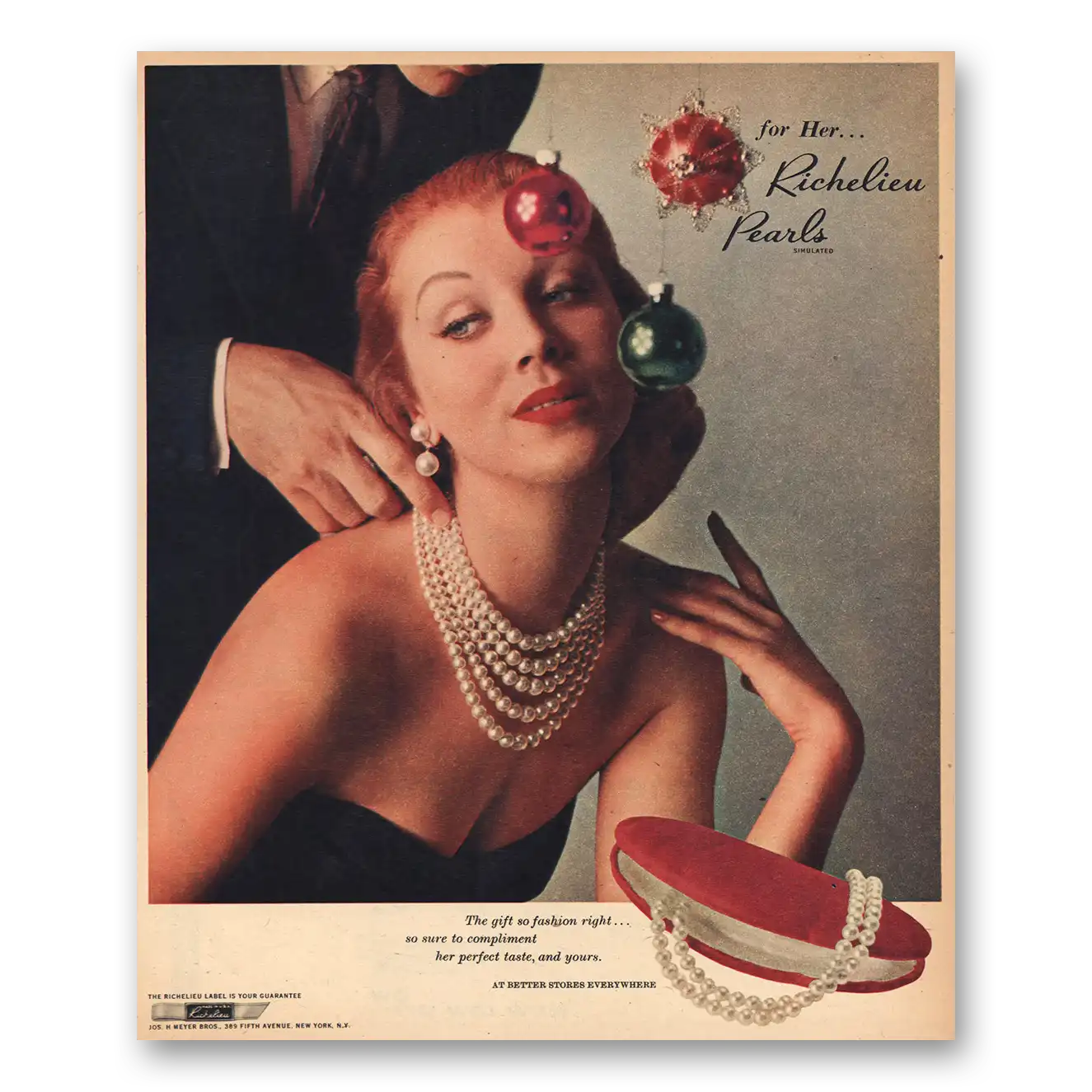 1956 Richelieu Pearls Print Ad | Fashion Right